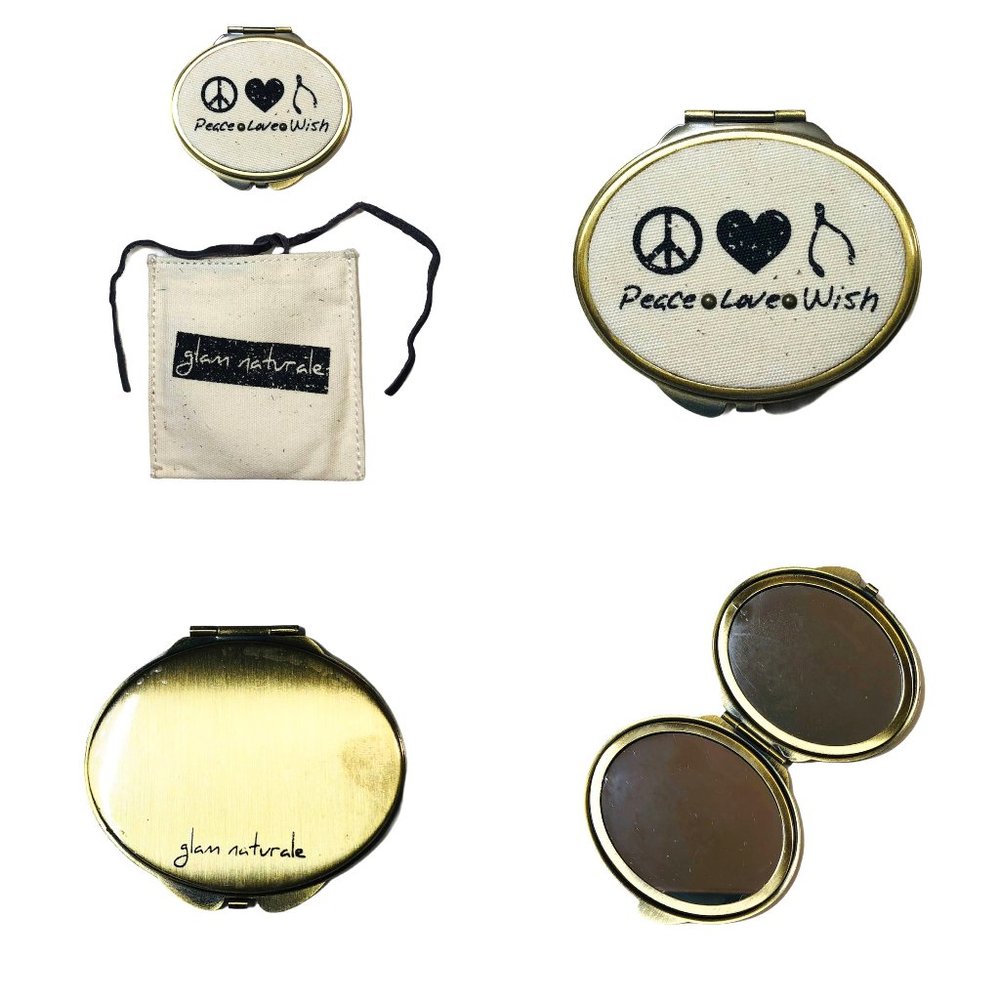 NEW Peace Love Wish Oval Compact Mirror